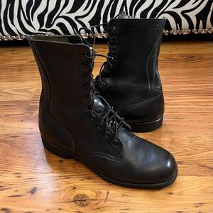 Vintage 10Rj7-78 Black ROSearch Combat Boots Sz 10 R